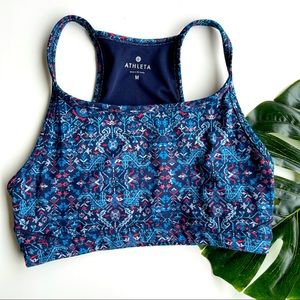 Athleta M Blue Native Yoga Sport Bra